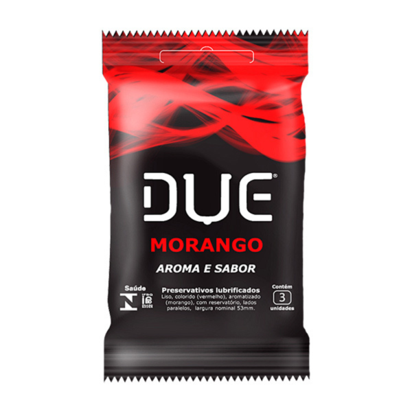 Preservativo Due - Camisinha Com Sabor e Aroma de Morango - Image 3