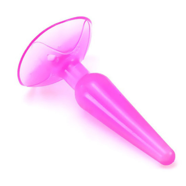 Plug Anal Para Iniciantes Em Silicone Flexivel Rosa Com Base - Image 7