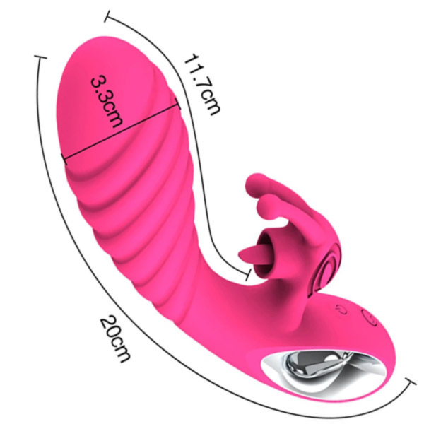 Vibrador Duplo Vicky Potente Com Orelhinha e Língua Estimuladora - Image 3