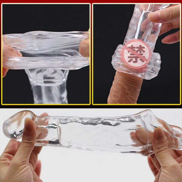 Capa Extensora com Vibrador e Anel para Escroto Transparente - Image 3