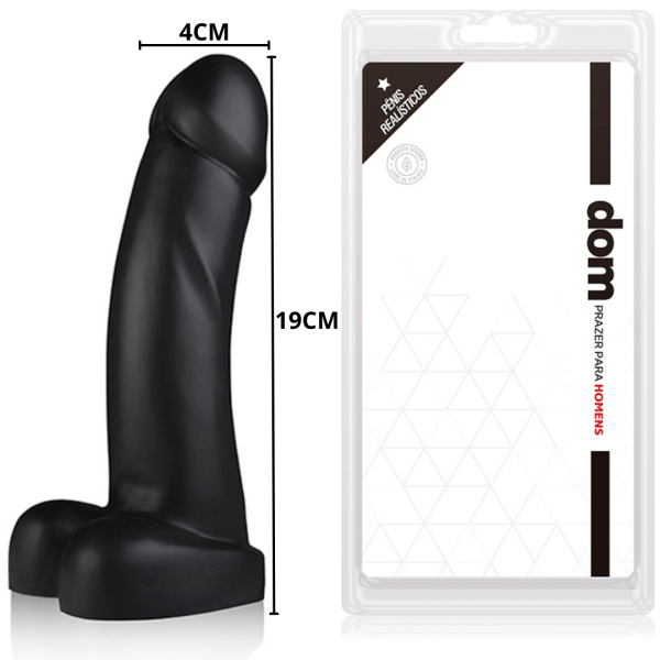 Pênis Realístico Curvado com Escroto 19X4cm - Dom