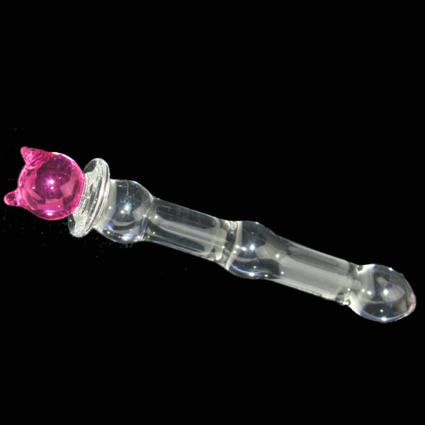 Plug Anal de Vidro Com Esferas Formato Gatinho Rosa 18 Cm - Image 5