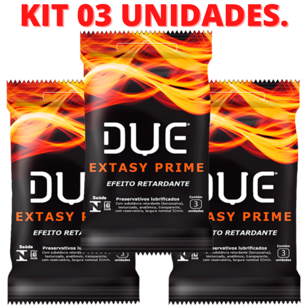 KIT 03 Preservativo DUE Efeito Retardante 52MM Extasy Prime - Image 2
