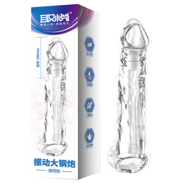 Capa Extensora com Vibrador e Anel para Escroto Transparente - Image 4