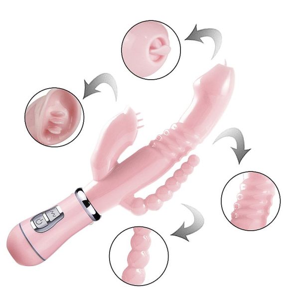 Vibrador Ponta Tripla Estimulador Ponto G, Clitóris e Anal - Image 8