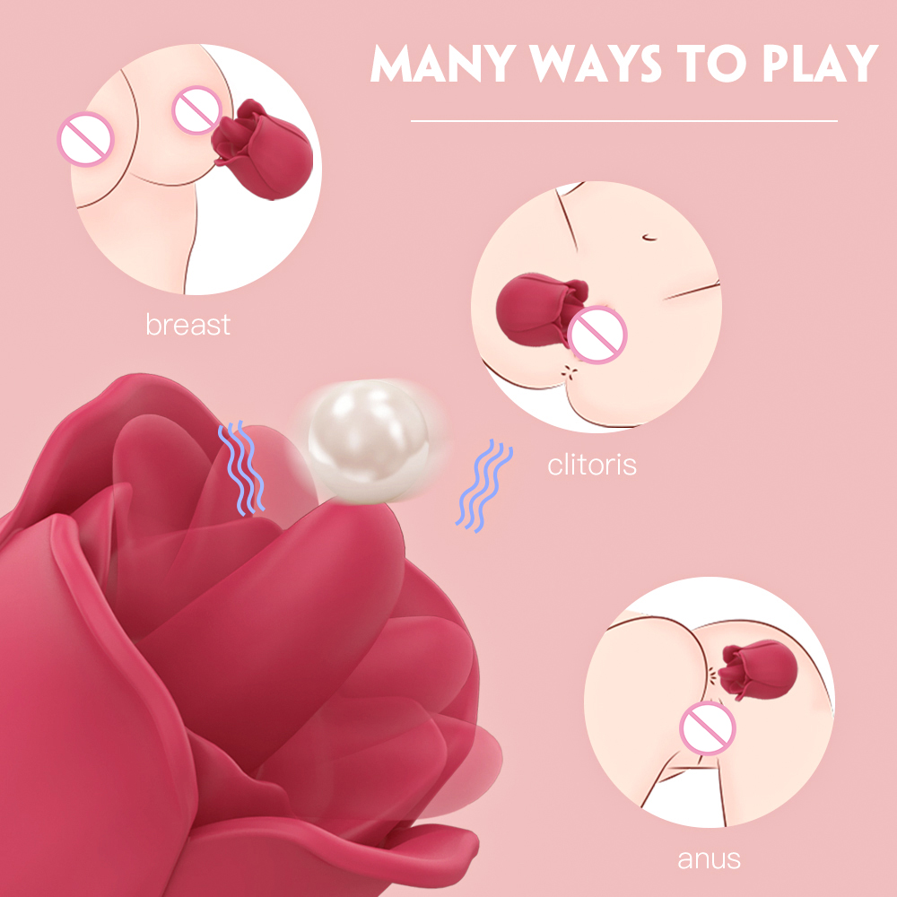 Vibrador de Clitóris Formato de Rosa Com Língua Estimuladora - Imagem 9