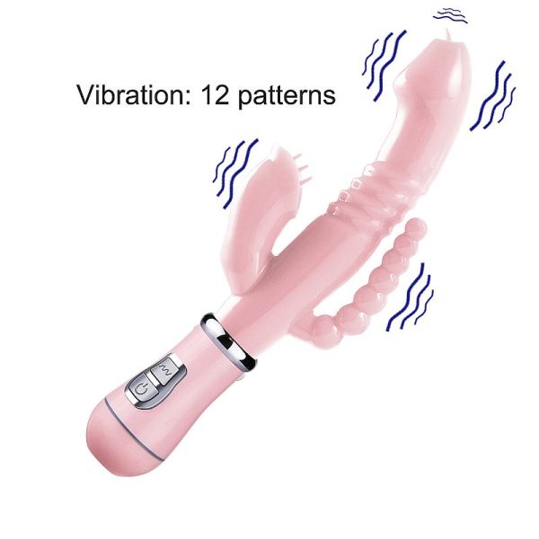 Vibrador Ponta Tripla Estimulador Ponto G, Clitóris e Anal - Image 2