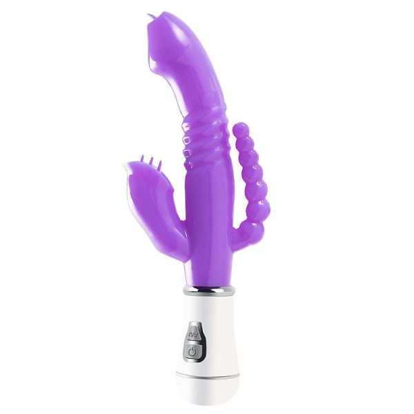 Vibrador Ponta Tripla Estimulador Ponto G, Clitóris e Anal - Image 3