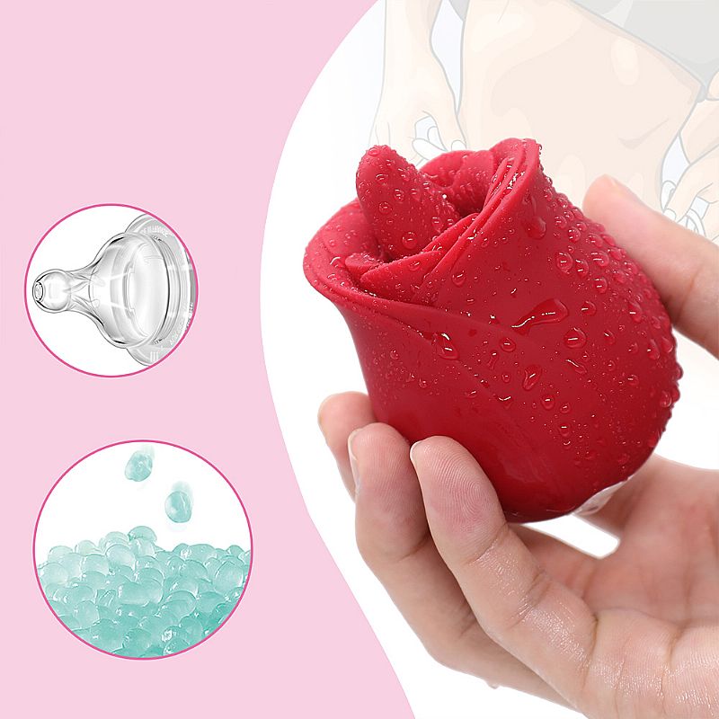 Vibrador de Clitóris Formato de Rosa Com Língua Estimuladora - Imagem 8