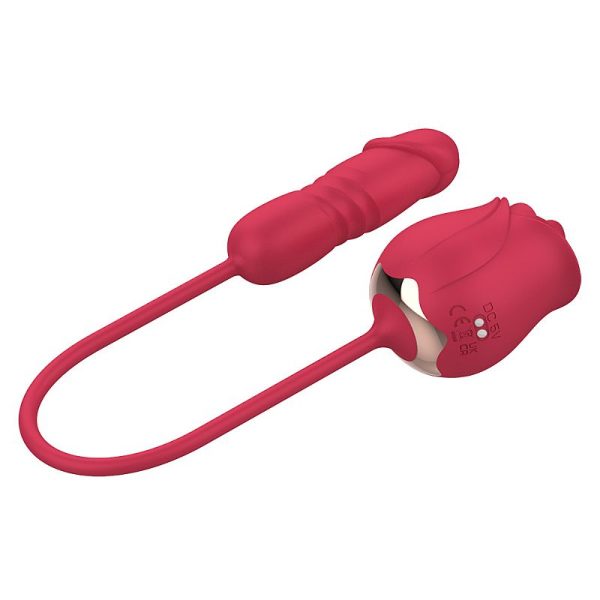 Vibrador Rosa Ponta Dupla Língua Estimuladora e Penetrador Vai e Vem - Image 4