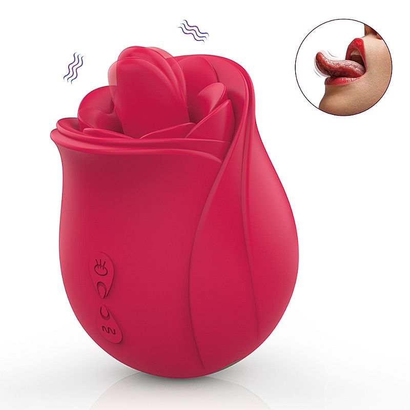 Vibrador de Clitóris Formato de Rosa Com Língua Estimuladora - Imagem 3