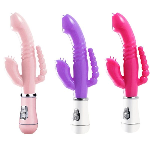 Vibrador Ponta Tripla Estimulador Ponto G, Clitóris e Anal - Image 7
