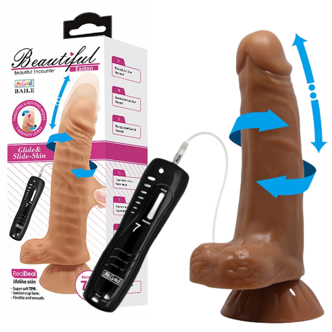 Prótese com Vibro e Vai e vem com controle 18,5x4CM - Baile