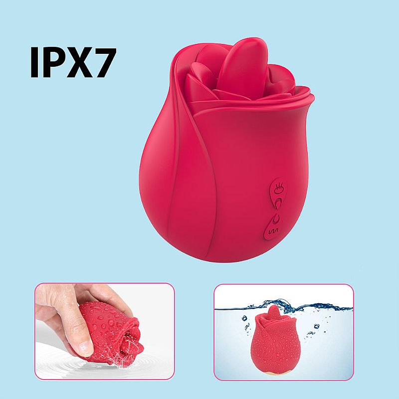 Vibrador de Clitóris Formato de Rosa Com Língua Estimuladora - Imagem 4
