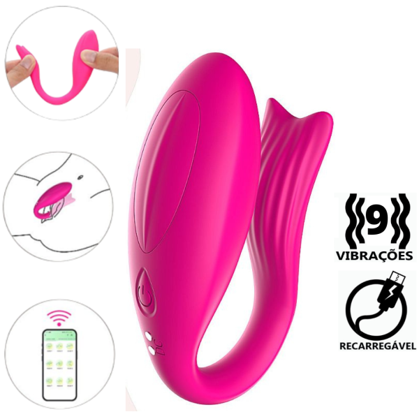 Vibrador de Casal Estimulador Duplo Com Aplicativo Bluetooth
