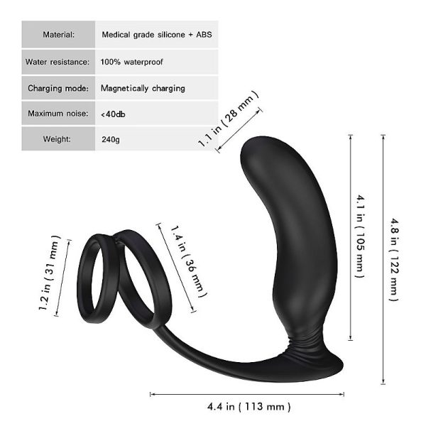 Anel Peniano com Plug Anal Recarregável - Lanco - S-Hande - Image 8