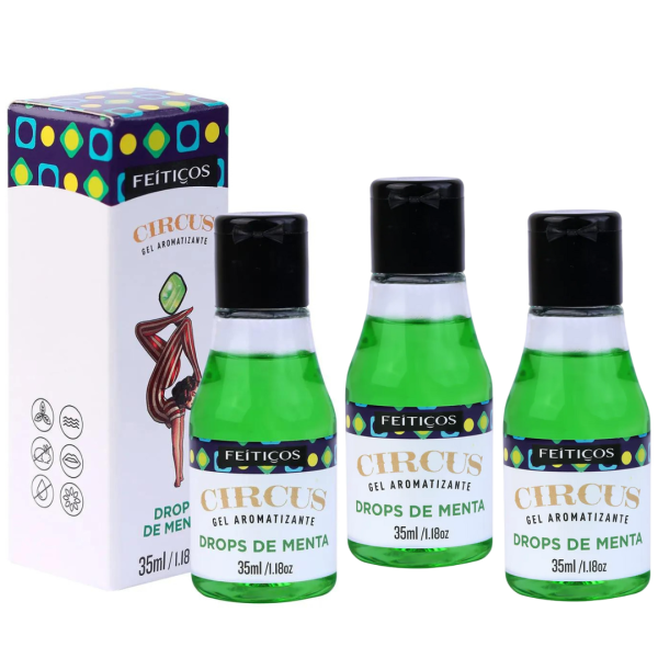 KIT 03 Gel Comestível Térmico Drops de Menta 35Ml - Circus