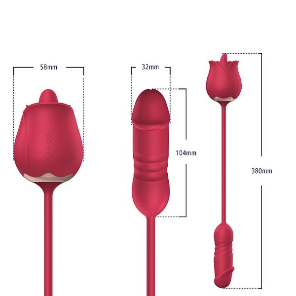 Vibrador Rosa Ponta Dupla Língua Estimuladora e Penetrador Vai e Vem - Image 3