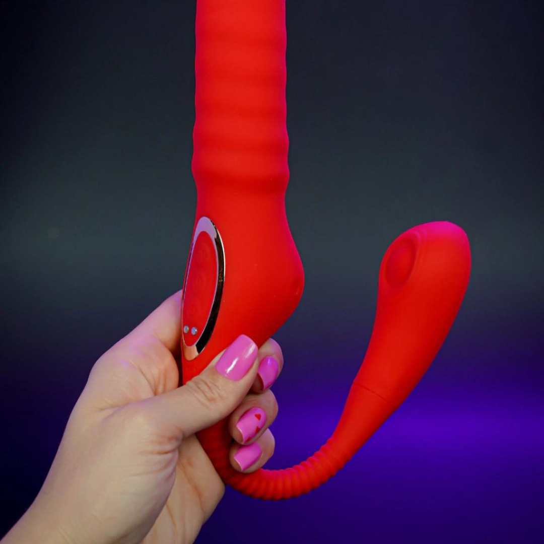 Vibrador Duplo Para Estimular Ponto G Clitóris e Anal - Darla - Imagem 4