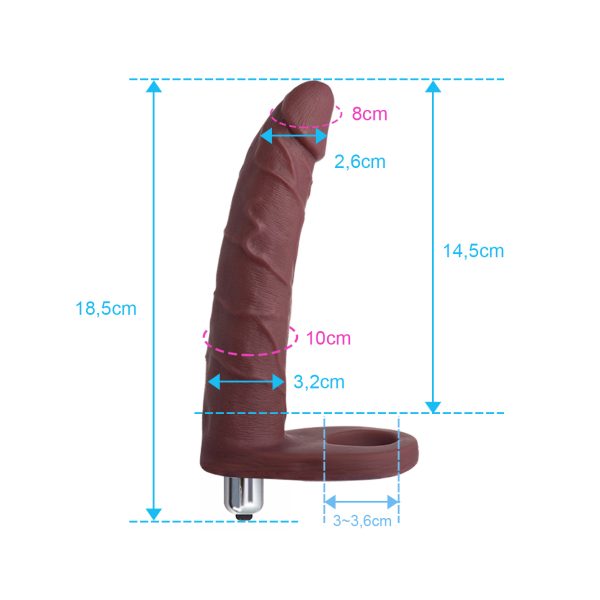 Anel Companheiro Amigão Grande e Fino Com Vibrador Marrom - Image 2