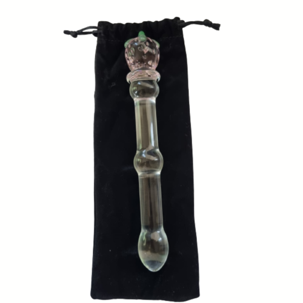Plug Anal em Vidro Com Esferas Onduladas Base Morango 18 Cm - Image 4
