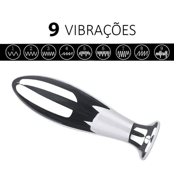 Plug Anal em Aço com Vibrador Recarregavel - Doley - S-Hande - Image 6