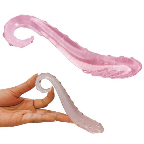 Plug Anal em Vidro Formato Espiral Detalhado Com Cerdas 16Cm