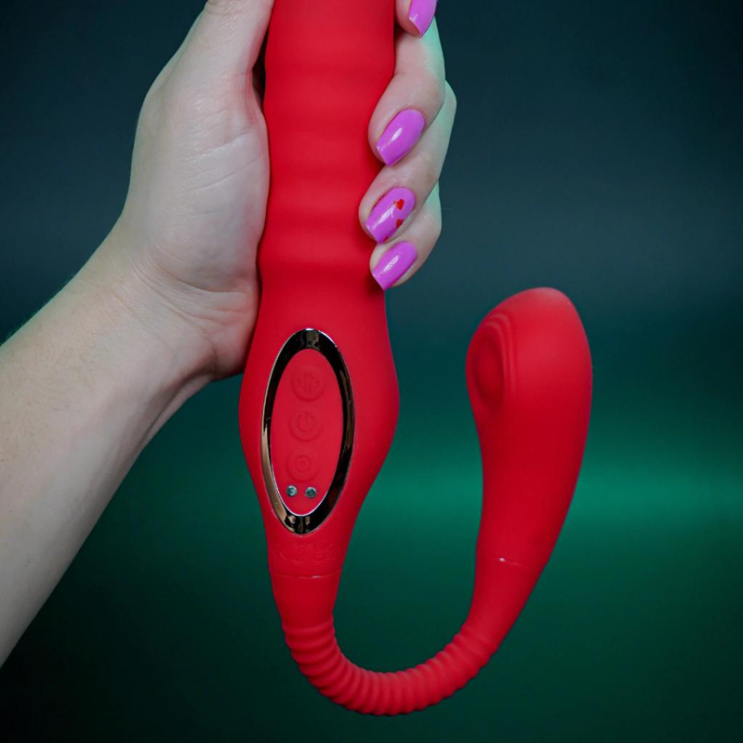 Vibrador Duplo Para Estimular Ponto G Clitóris e Anal - Darla - Imagem 6