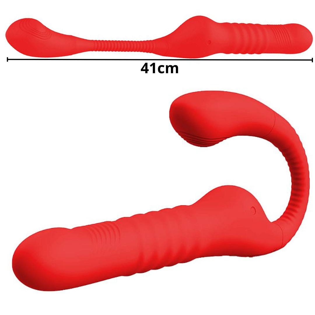 Vibrador Duplo Para Estimular Ponto G Clitóris e Anal - Darla