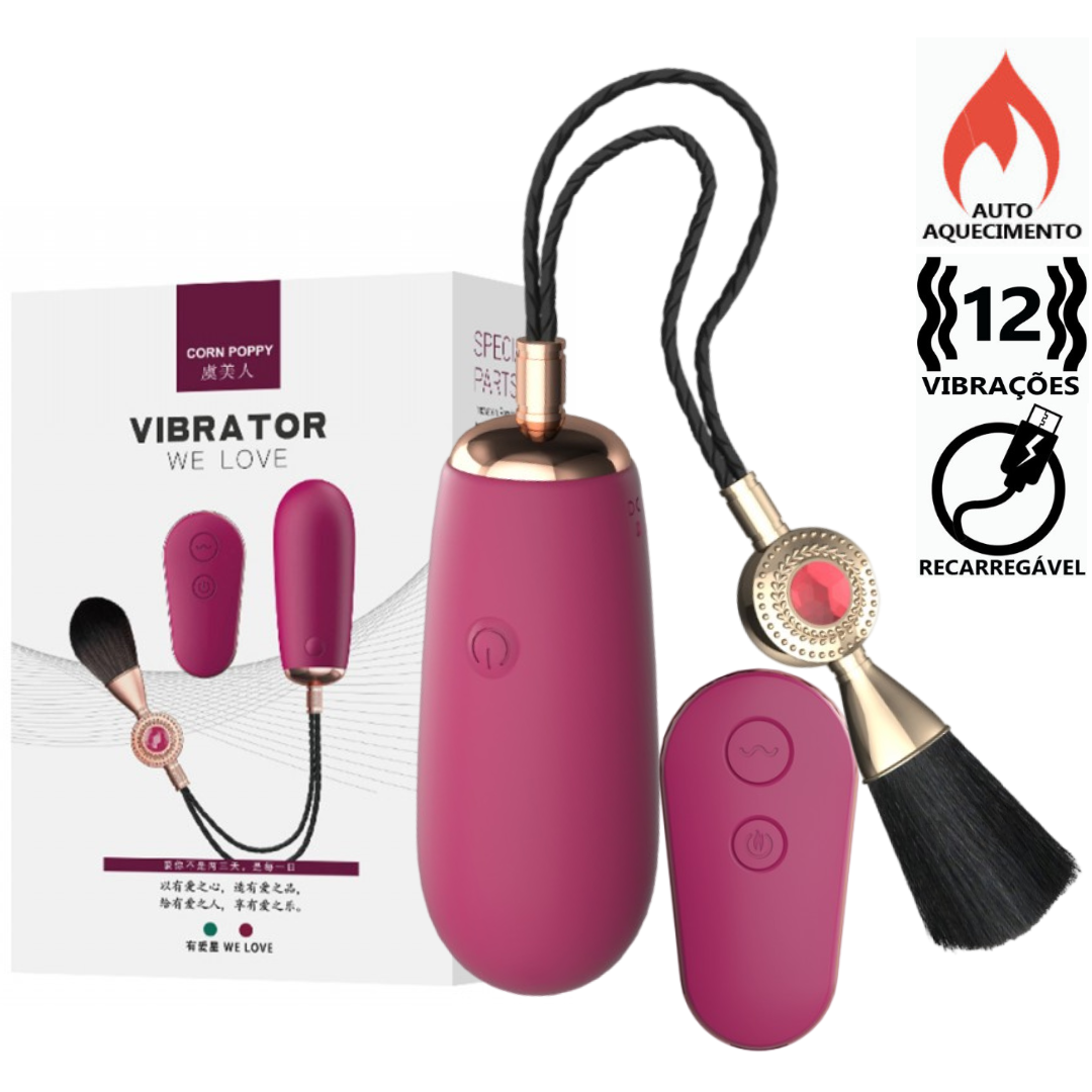 Vibrador Bullet Aveludado Com Aquecimento + Controle Sem Fio