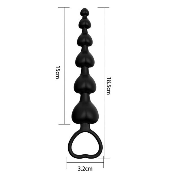 Plug Anal Escalonado Com Formato de Coração Silicone 18 Cm - Image 2