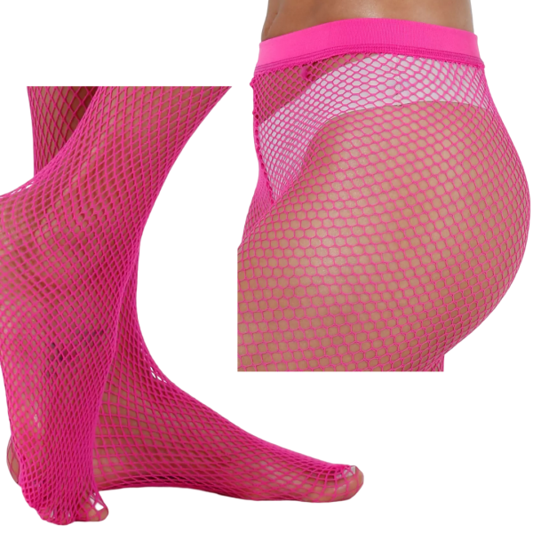 Meia Calça Feminina Arrastão na Cor Pink - Trama Pequena - Image 2