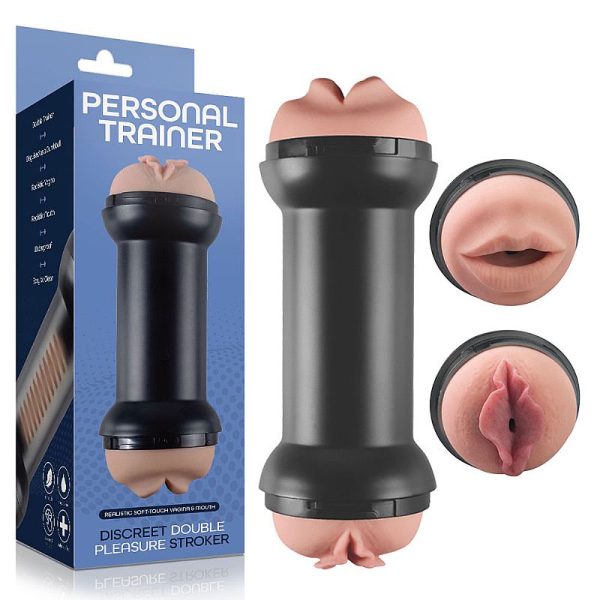 Masturbador Halter Ponta Dupla Vagina e Boca Penetrável 22CM