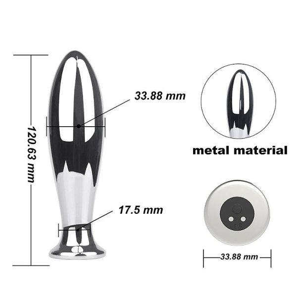 Plug Anal em Aço com Vibrador Recarregavel - Doley - S-Hande - Image 2