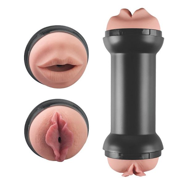 Masturbador Halter Ponta Dupla Vagina e Boca Penetrável 22CM - Image 6