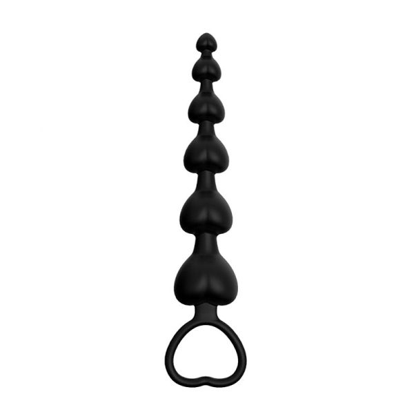 Plug Anal Escalonado Com Formato de Coração Silicone 18 Cm