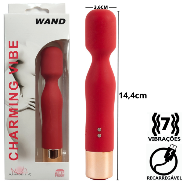 Mini Massageador Corporal Potente Cor Vermelho Recarregável