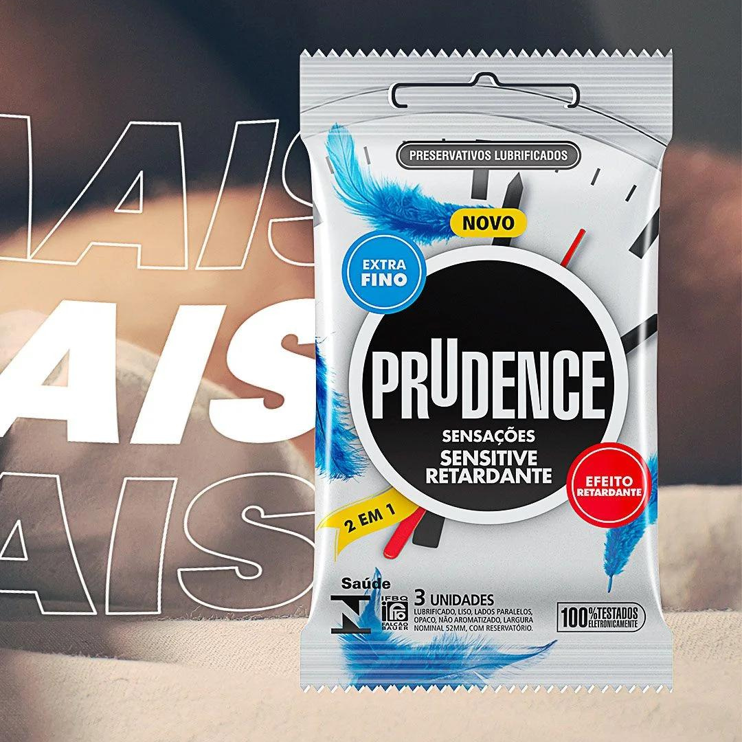 Preservativo Extra Fino com Efeito Retardante 3Uni. Prudence - Imagem 3