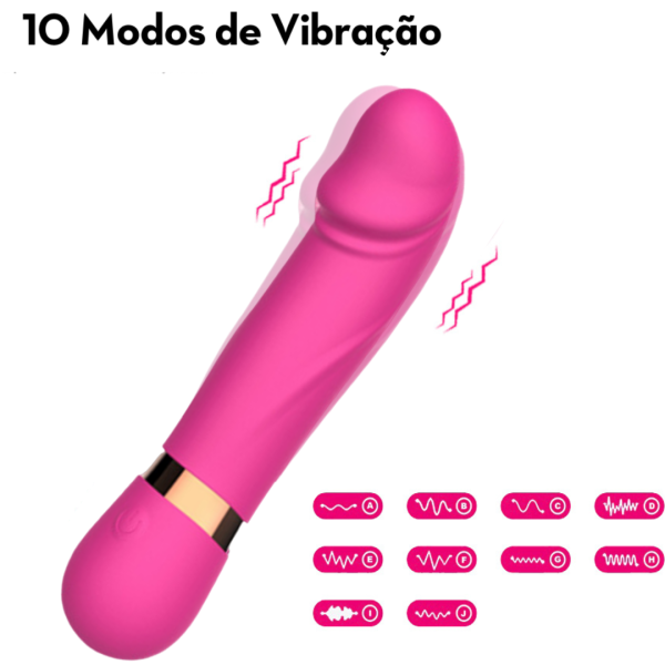 Cápsula Vibratória Multivelocidade Formato de Pênis Recarregável - Image 3