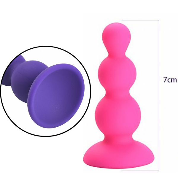 Plug Anal Escalonado em Silicone - Tamanho P - 7,5x2,7CM