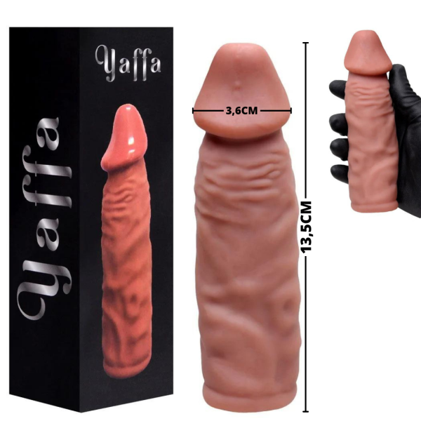 Capa Peniana Realística 13,5Cm Extensora Cyberskin - Yaffa