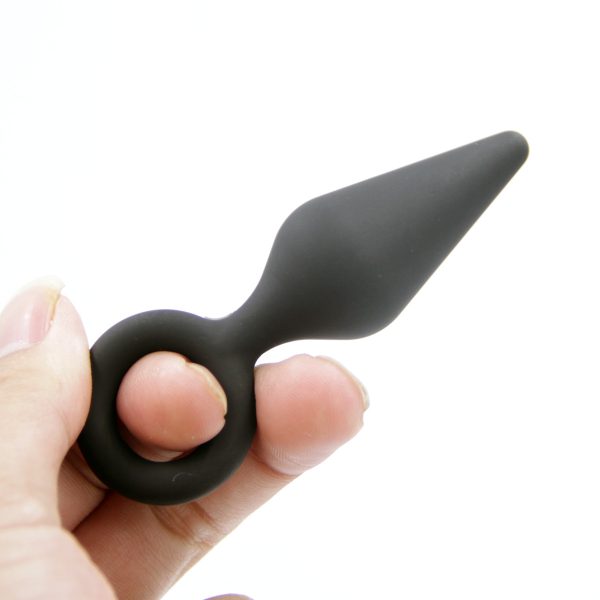Plug Anal em silicone - Formato Cone com alça de dedo - 11,6x3,3 - Image 3