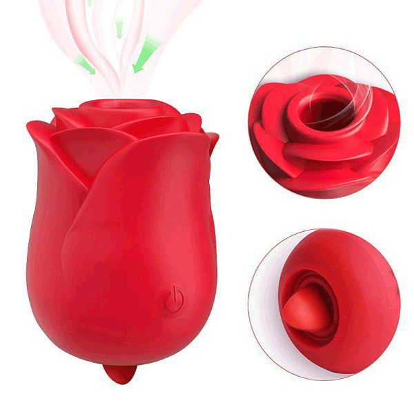 Vibrador Rosa Estimuladora Com Língua e Sucção Recarregável