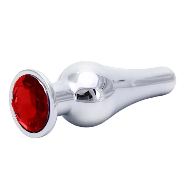 Plug Anal Cônico Médio De Metal Com Pedra Jóia No Cú Rabo - Image 6