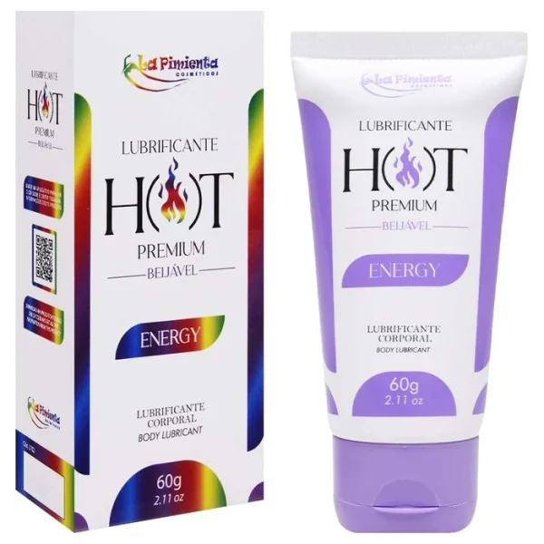 Lubrificante Corporal Hot Premium com Sabor, Aroma de ENERGY