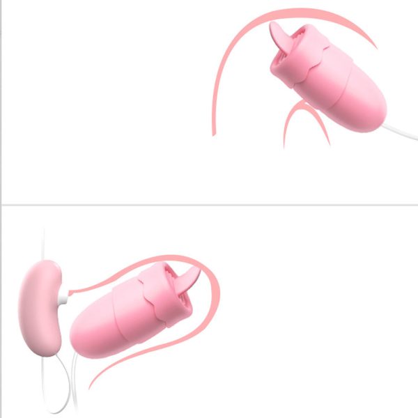 Vibrador Duplo Com Sugador E Bullet com Língua 12 Vibração - Image 5