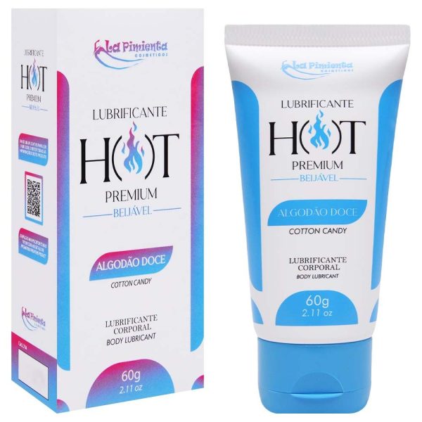 Lubrificante Hot Premium Beijável Sabor, Aroma ALGODÃO DOCE 60G