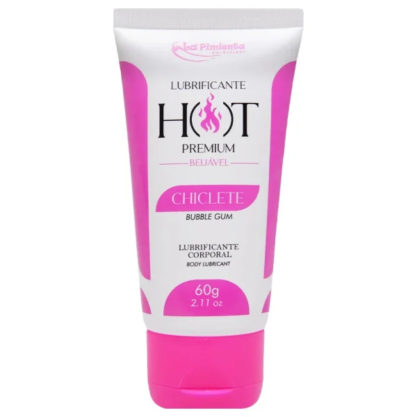 Lubrificante Hot Premium Beijável Sabor, Aroma CHICLETE 60G - Image 3