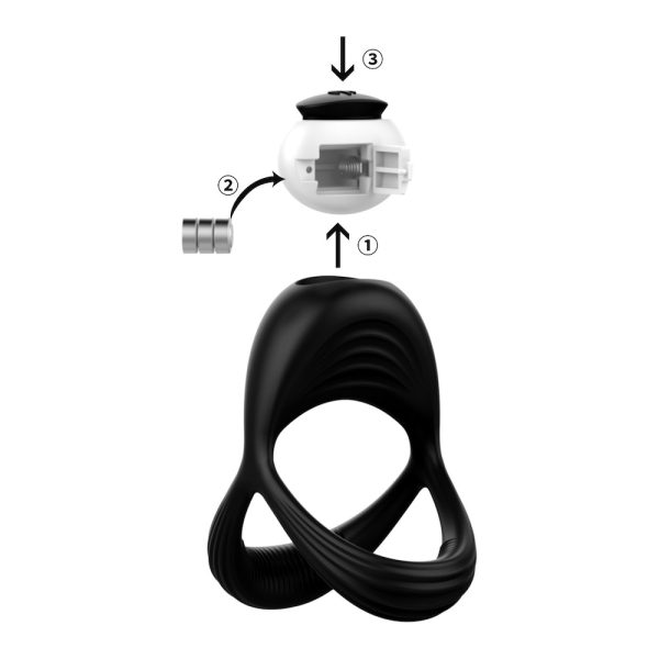 Anel Peniano Duplo com Vibrador Forte Estimulador Clitoriano - Image 2