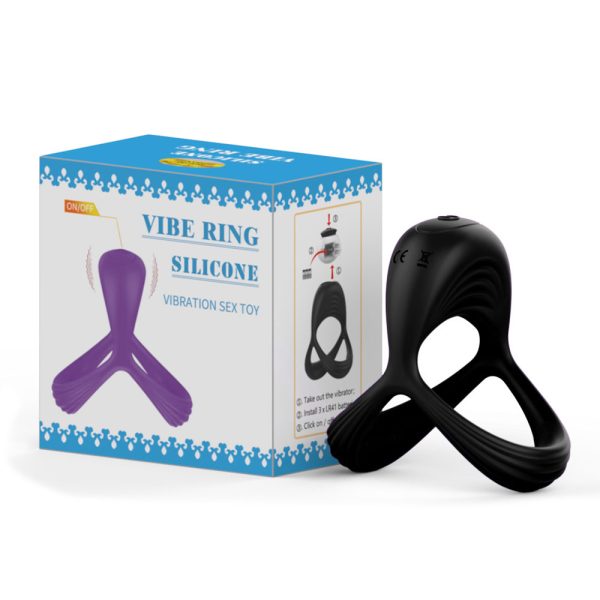Anel Peniano Duplo com Vibrador Forte Estimulador Clitoriano